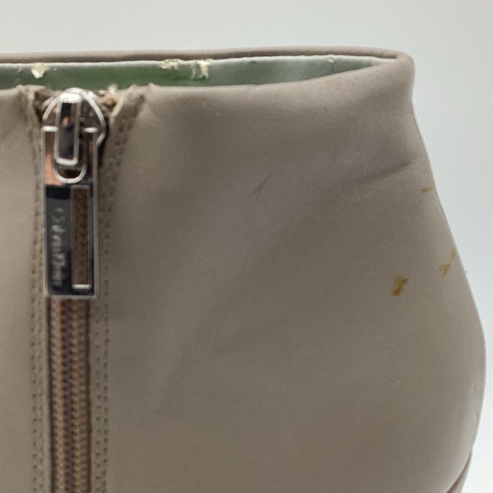1828.🤎 Calvin Klein Taupe Wedge Booties w/ Side Zip Size 9 VGUC - Picture 5 of 10